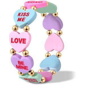 Valentine’s Day Bracelet for Women Conversation Heart Bracelet XOXO